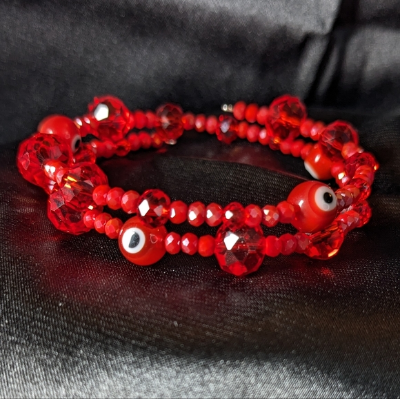 Red Good Luck Evil Eye Protection Amulet Bracelet Sparkly Handmade Abundance - Picture 6 of 10